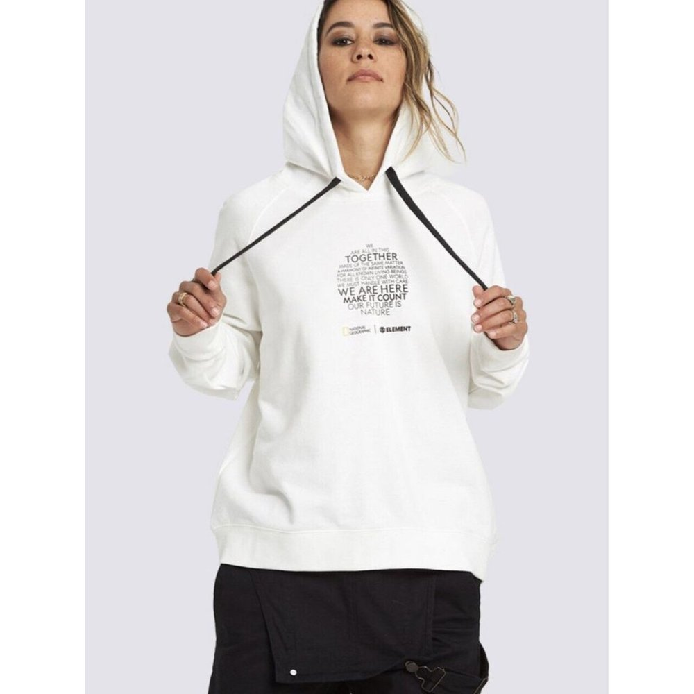 $60 Element Women’s Nat Geo Hood White Pullover Size M